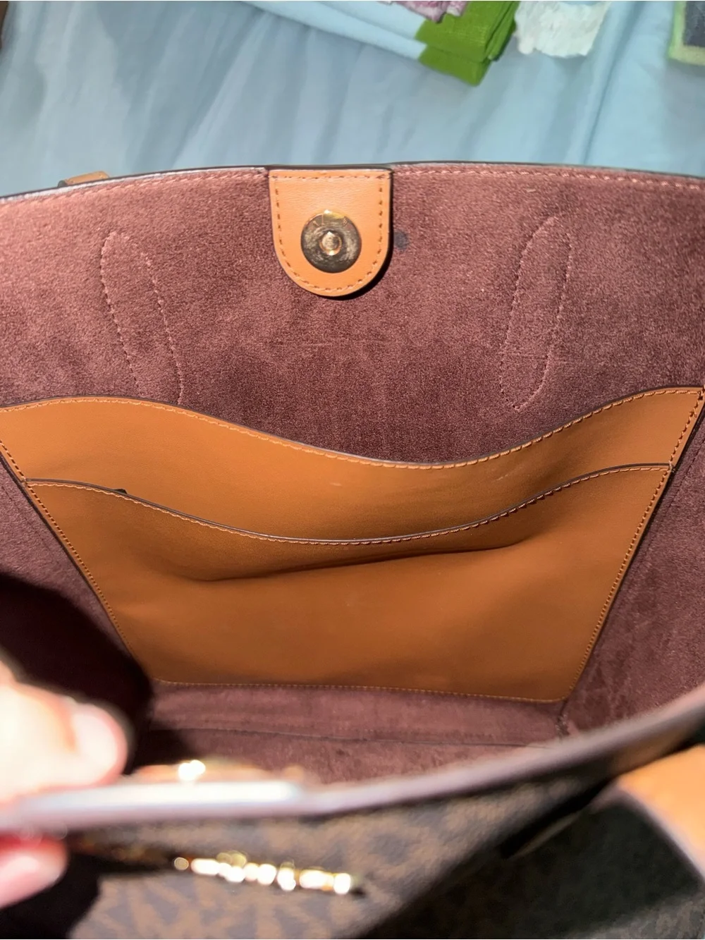 Michael Kors large Brown Tote with Tan Straps
